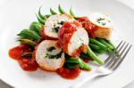 American Lowfat Chicken Spinach Rolls With Green Beans Recipe Drink