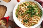 American Spaghetti With Calamari Chilli and Parsley Crumbs Recipe Appetizer