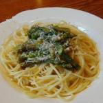 American Spaghetti with Green Asparagus Appetizer