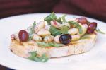 Italian Bruschetta With White Beans And Olives Recipe Appetizer