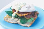 Turkish Poached Eggs With Basil Hollandaise Pancetta and Turkish Bread Recipe Appetizer