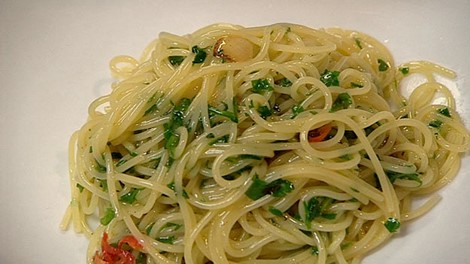 Italian Spaghetti with Garlic Oil and Chilli spaghetti Aglio Olio E Peperoncino Appetizer