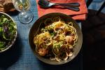 Italian Spaghetti with Prawns Vongole Lemon Chilli and Parsley Appetizer
