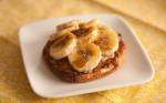 British English Muffin with Bruleed Banana and Peanut Butter Recipe Dessert