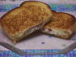 American Grilled Apple Cream Cheese and Bacon Sandwiches Appetizer