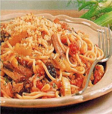 Spaghetti With Sardines Fennel And Tomato recipe
