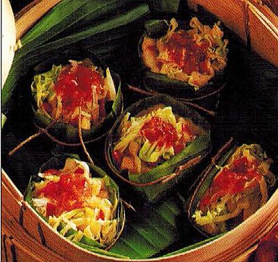 Canadian Steamed Fish In Banana Leaves Appetizer