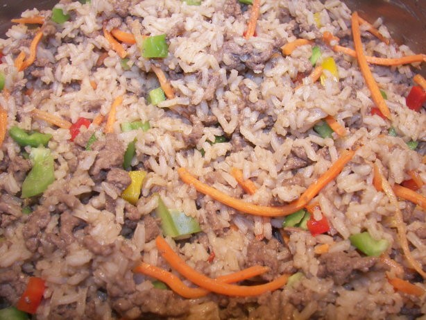 Chinese Easy Rice and Hamburger One Dish Dinner Dinner