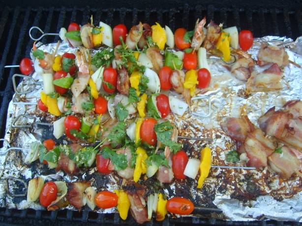 American Shrimp and Mango Skewers Dinner