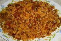 Iranian/Persian Eslaamboli Polo Red Rice Dinner