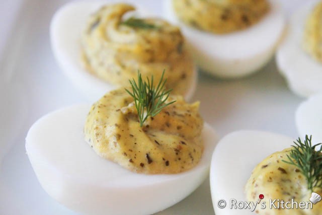 Romanian Pesto Deviled Eggs  Roxyands Kitchen Appetizer