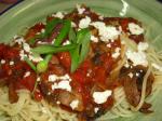 American Spaghetti With Tomato and Feta Sauce Dinner
