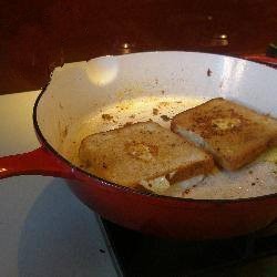 American Bread with Fried Egg but Different Appetizer