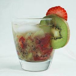 American Caipirinha with Kiwi And Strawberries Dessert