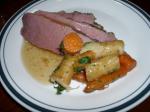 American Beerbraised Brisket With Carrots and Parsnips Appetizer