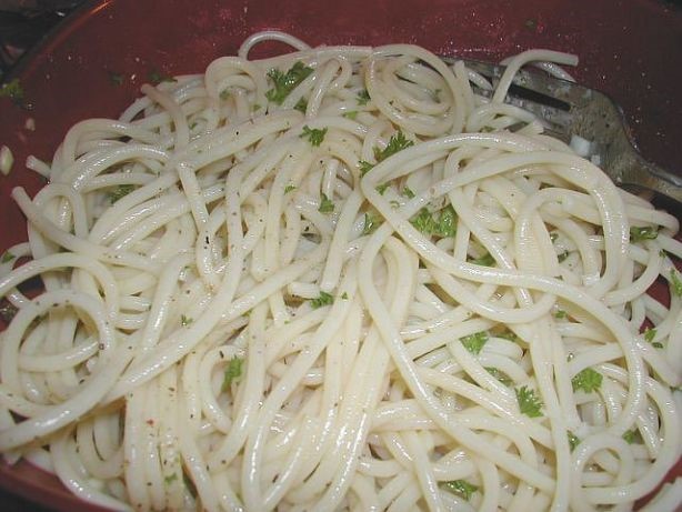 Italian Garlic Parsley Spaghetti Dinner