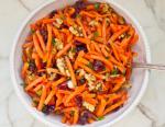 French Carrot Slaw with Cranberries Toasted Walnuts and Citrus Vinaigrette Appetizer