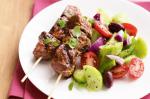 Canadian Oregano Lamb Skewers With Mediterranean Salad Recipe Appetizer