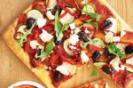 Canadian Roast Capsicum and Zucchini Pizza With Feta and Rocket Recipe Dinner
