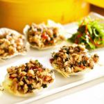 American Hot Basil Chicken Cups Appetizer