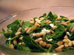 American Wilted Spinach Salad With Nuts and Cheese Appetizer