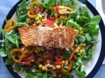 American Fragrant Salmon and Sesame Corn Salad Dinner