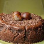 British Lava Cake of Chocolate and Chestnuts Dessert