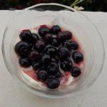 American Cream with Mascarpone and the Bilberries Dessert