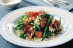 British Warm Sweet Potato Bean and Blue Cheese Salad With Crispy Prosciutto Recipe Appetizer