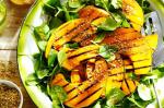 American Barbecued Pumpkin Wedges On Spinach Salad Recipe Dessert
