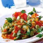 American Fava Salad with Vinaigrette Pepper Appetizer