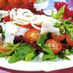 American Rocket Salad with Radicchio and Cherry Tomatoes Appetizer