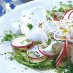 German Radish Radish Salad on Cucumber Appetizer