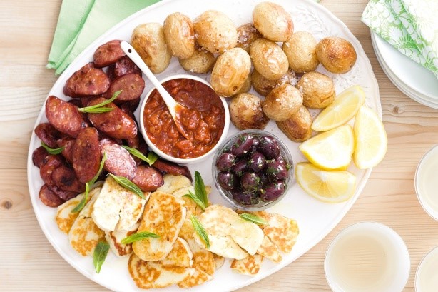 Canadian Chorizo Haloumi And Potato Platter Recipe Appetizer