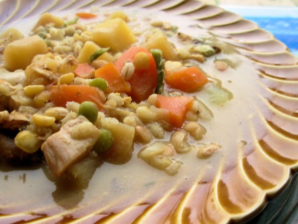Turkish Old Thyme Turkey Scotch Broth With Barley Beans and Lentils Appetizer