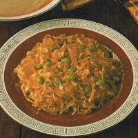 Chinese Bean Curd Skin noodles with Young Soybeans Dinner