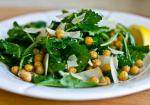 British Baby Kale Salad with Lemon Parmesan and Crispy Roasted Chick Peas Appetizer