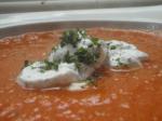 American Roasted Red Pepper and Tomato Soup With Dill Creme Fraiche Dinner