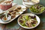 American Juicy Chicken Larb Skewers With Mixed Greens And Mint Salad Recipe Dinner