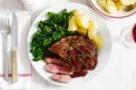 Australian Steak With Red Wine Gravy And Wilted Kale Recipe Drink