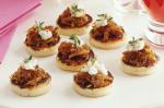 American Caramelised Onion And Goats Cheese Mini Pizzas Recipe Appetizer