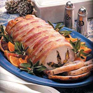 American Wild Ricestuffed Pork Loin Appetizer