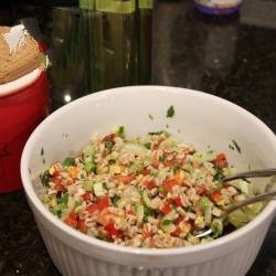 American Salad of Barley Tomatoes and Herbs Appetizer