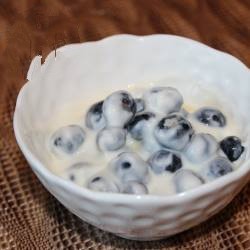 American Bilberries in Yoghurt with Honey Dessert