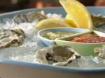 American Raw Oysters on the Half Shell With Cucumber Mignonette Appetizer
