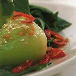 American Young Bok Choi with Chilisesame Dressing Appetizer
