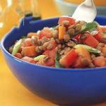 American Lukewarm Tomatolinz Salad Appetizer