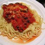 French Spaghetti with Capers and Olives Appetizer