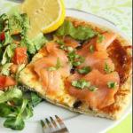 Italian Pizza with Mushrooms and Salmon Appetizer