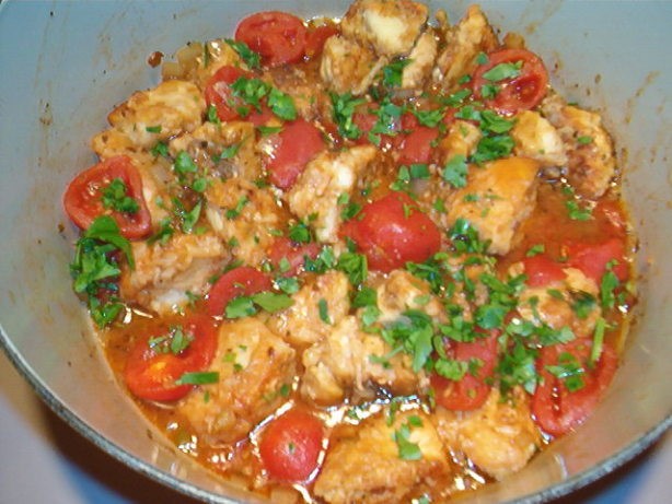 American Chicken With Stewed Tomatoes Dinner